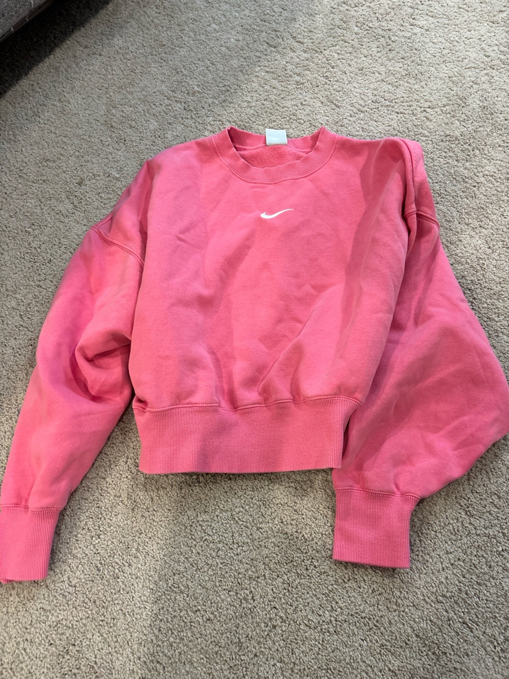 Nike Pink Cropped Swoosh Sweatshirt